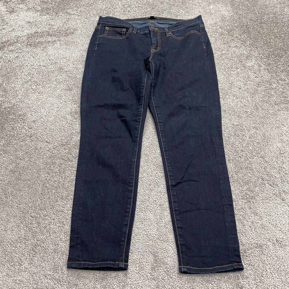 J.Crew Mercantile Mid Rise Denim Jeans Womens W29 L28 Blue Dark Wash Straight